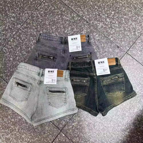 韓式高腰牛仔褲女夏裝復古a字短褲辣妹彈力熱褲顯瘦直筒濶腿褲子