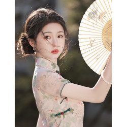 改良旗袍2023新款高級感名媛氣質復古小個子中長款新中式日常夏季