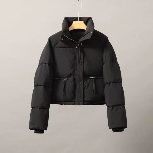 反季新款棉服女短款百搭韓版立領小個子加厚麵包服高檔棉衣外套