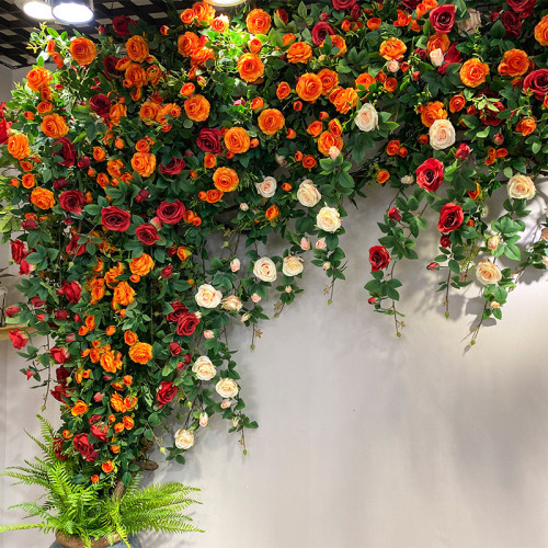 道具仿真玫瑰花藤網紅花牆家居門頭假花拍照裝扮餐廳背景牆