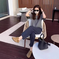 秋冬加厚加絨孕婦九分直筒格子褲孕婦薄款褲子托腹高腰孕婦褲夏季