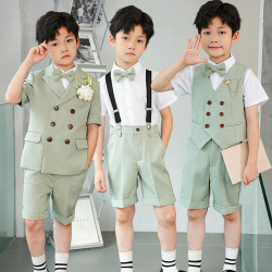 兒童西裝套裝男童帥氣英倫風花童禮服鋼琴演出服主持人小西服外套