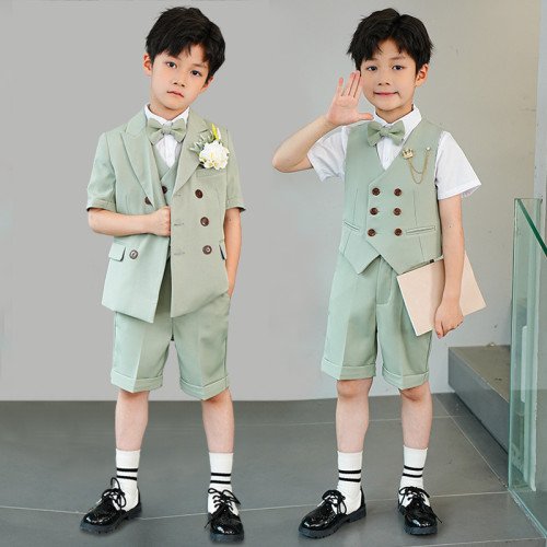 兒童西裝套裝男童帥氣英倫風花童禮服鋼琴演出服主持人小西服外套