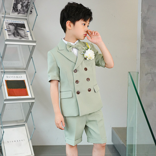 兒童西裝套裝男童帥氣英倫風花童禮服鋼琴演出服主持人小西服外套