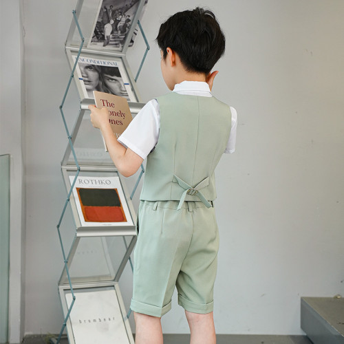 兒童西裝套裝男童帥氣英倫風花童禮服鋼琴演出服主持人小西服外套