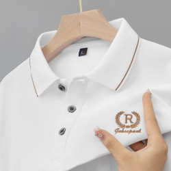 新款重磅高級刺綉POLO衫夏季男士短袖T恤翻領大碼男裝體恤上衣服