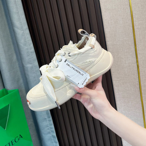 同款帆布鞋2025新款女鞋開口笑厚底乞丐板鞋百搭男女情侶小衆潮鞋