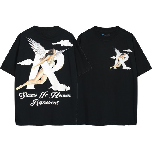 美式高街 REPRESENT 字母印花復古男女情侶圓領寬松短袖t恤潮