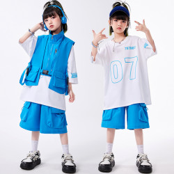 兒童街舞演出服男童嘻哈套裝女童爵士舞服裝酷帥hiphop炸街表演服