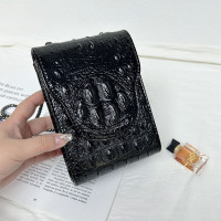 復古質感鱷魚紋手機包迷你小包鏈條單肩斜後後背包高級感包包女