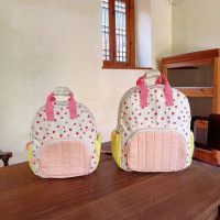 新款潮流兒童草莓雙肩包幼兒園女生多巴胺可愛後後背包大學生帆布包