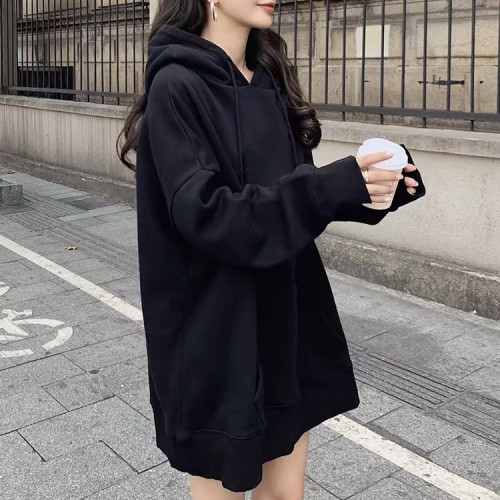 日韓2024秋冬新款女衛衣寬松厚款舒適連帽情侶設計感外套潮流慵懶