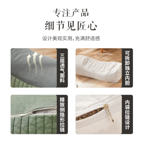 全蕎麥枕頭純棉可拆洗單人助睡眠硬枕加高頸椎專用枕芯家用護頸枕
