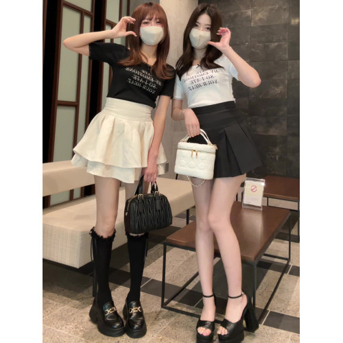 GRL夏季新款2025日系百搭馬卡龍平替高腰顯腿長荷葉邊日單短裙