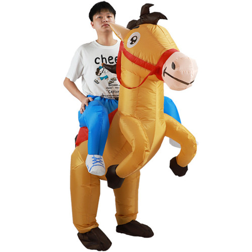 ebay搞怪行走馬人偶成人表演服節日舞台裝扮充氣馬服裝
