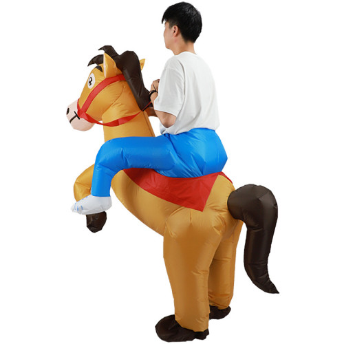 ebay搞怪行走馬人偶成人表演服節日舞台裝扮充氣馬服裝