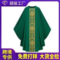 y166哥特式茶蘇布萊裝cos阿拉伯純色圓領cosplay男式神父宗教長袍