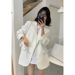 高級感黑色西裝外套女2023年春秋新款韓版寬松小個子西服套裝上衣