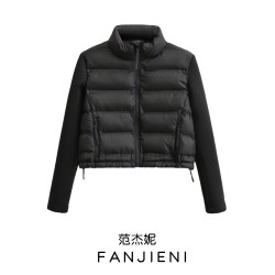 ZR 歐美風女裝 法式時尚百搭拼接短款棉服外套 4391809