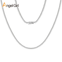 三爪網球項鍊2mm3mm4mm嘻哈銅鑲鋯石輕奢歐美潮批