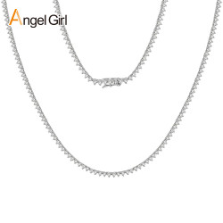 三爪網球項鍊2mm3mm4mm嘻哈銅鑲鋯石輕奢歐美潮批