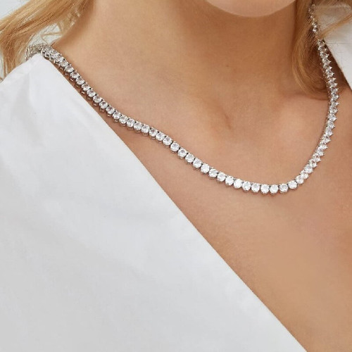 三爪網球項鍊2mm3mm4mm嘻哈銅鑲鋯石輕奢歐美潮批