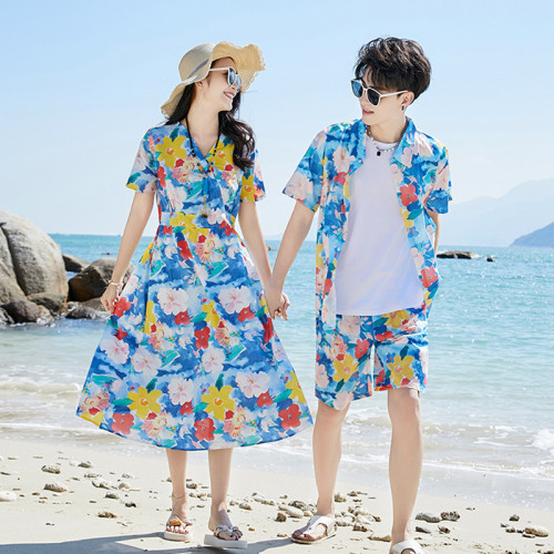 2025新款親子裝一家三四口沙灘海邊母女連衣裙三亞海南度假潮範