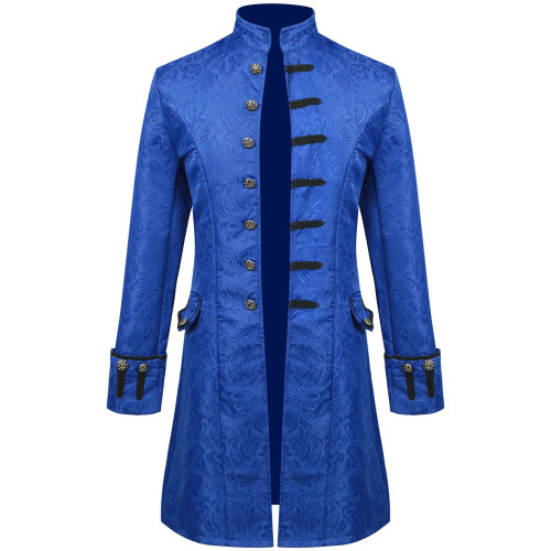 2025春秋新款西班牙中世紀服飾男士純色提花演出服外套服裝
