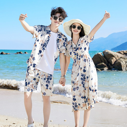 春夏新款三亞旅遊沙灘裙親子裝拍照海邊度假顯瘦波西米亞連衣裙