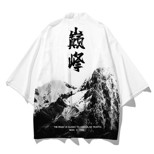 國潮道袍防曬服和服國風七分袖開衫襯衫夏季和風日系雪山羽織 潮