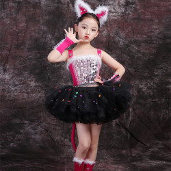 兒童貓咪演出服三衹貓學貓叫波斯貓小貓咪舞蹈服裝幼兒園動物表演