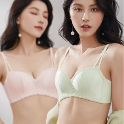 8076無痕緞面中薄杯內衣 甜美純欲風聚攏上托舒適透氣無痕無鋼圈