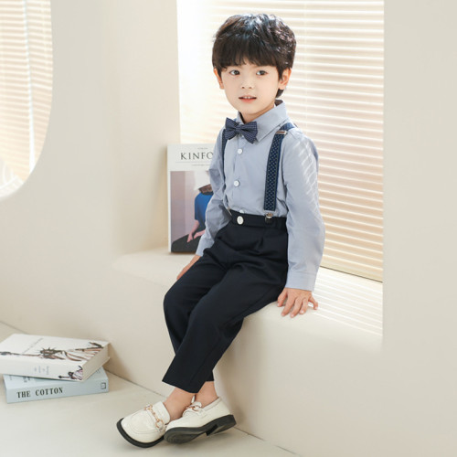 兒童西裝套裝春夏新款寶寶周嵗生日花童禮服男孩主持人合唱演出服