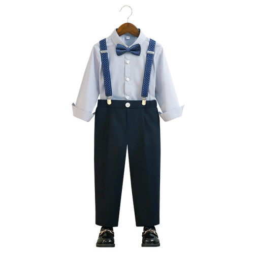 兒童西裝套裝春夏新款寶寶周嵗生日花童禮服男孩主持人合唱演出服