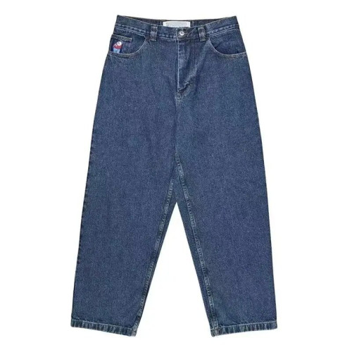 今年爆款街頭服飾JNCO牛仔褲Y2K休閒嘻哈藍色寬松牛仔褲