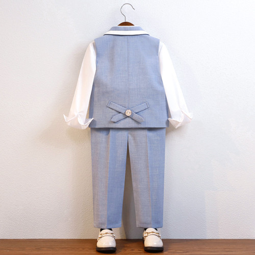 兒童馬甲套裝春夏款男童主持合唱鋼琴六一演出服寶寶周嵗花童禮服