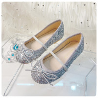 女童公主鞋春季新款舞台演出鞋配禮服亮片水晶鞋女孩單鞋兒童皮鞋