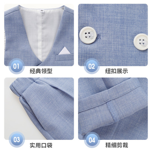 兒童西裝馬甲套男童鋼琴主持演出服花童婚禮服寶寶周嵗小童西服