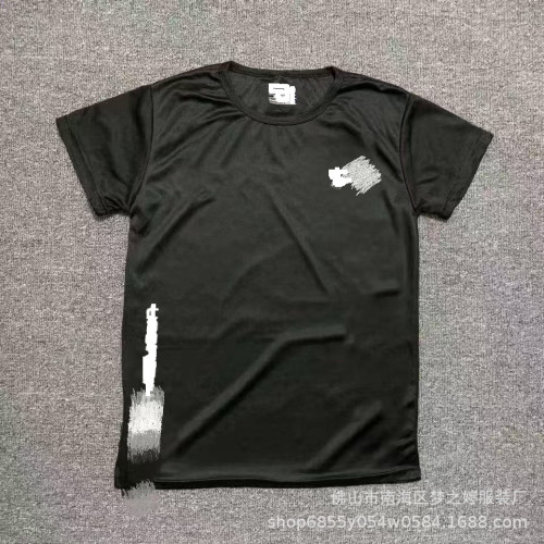 新款高品質反光男寬松透氣休閒健身速乾圓領跑步運動短袖上衣訓練