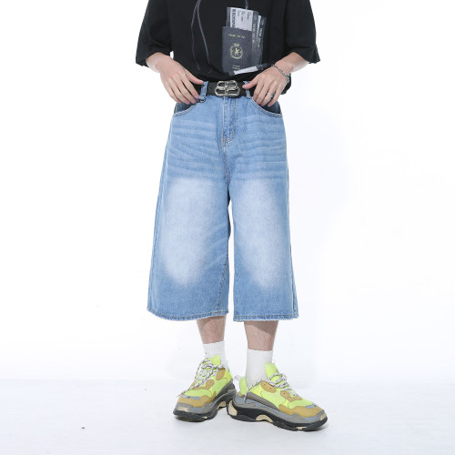 MTLCLOTHES男裝|2024春款新品 美式復古直筒濶腿垂墜感七分褲休閒
