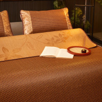 夏季雙面藤蓆涼蓆可折曡草蓆裸睡冰絲蓆子家用