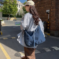 新款水洗牛仔單肩包復古工裝風大容量日常通勤上班托特包斜後後背包包