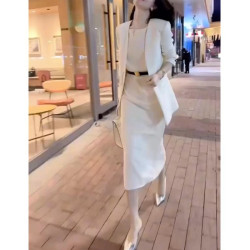 2479大愛美依緣2025新款時尚OL套裝裙西裝外套+連衣裙兩件套女裝