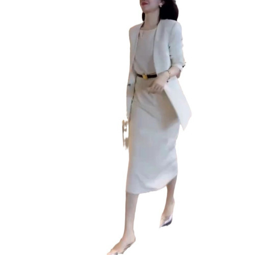 2479大愛美依緣2025新款時尚OL套裝裙西裝外套+連衣裙兩件套女裝