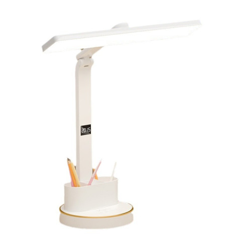 多功能時鐘可折曡可攜式護眼台燈學生學習書桌閲讀宿捨床頭小夜燈