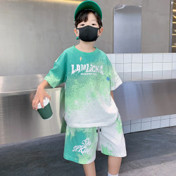 兒童裝男童夏裝套裝2025新款運動夏季薄款中大童男孩夏款酷帥氣潮