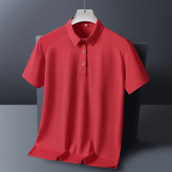 2403款夏季純色Polo衫網眼透氣冰涼柔軟短袖中老年夏半袖T恤L-9XL