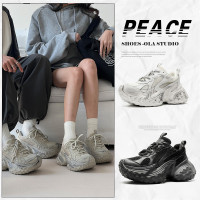 情侶款老爹鞋女厚底高顔值2025增高運動鞋子女春夏季百搭休閒鞋