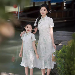 2025親子裝旗袍連衣裙風夏季洋氣年輕款旗袍母女旗袍連衣裙