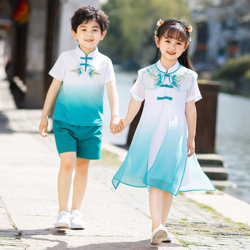 六一兒童演出服男女童幼兒園大合唱服風古裝漢服小學生表演服